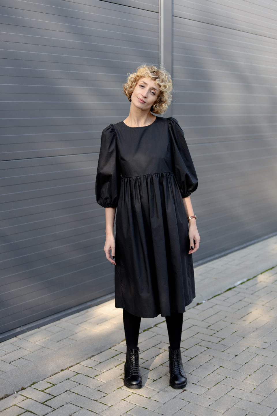 Puffy sleeve empire waist dress - Image 2
