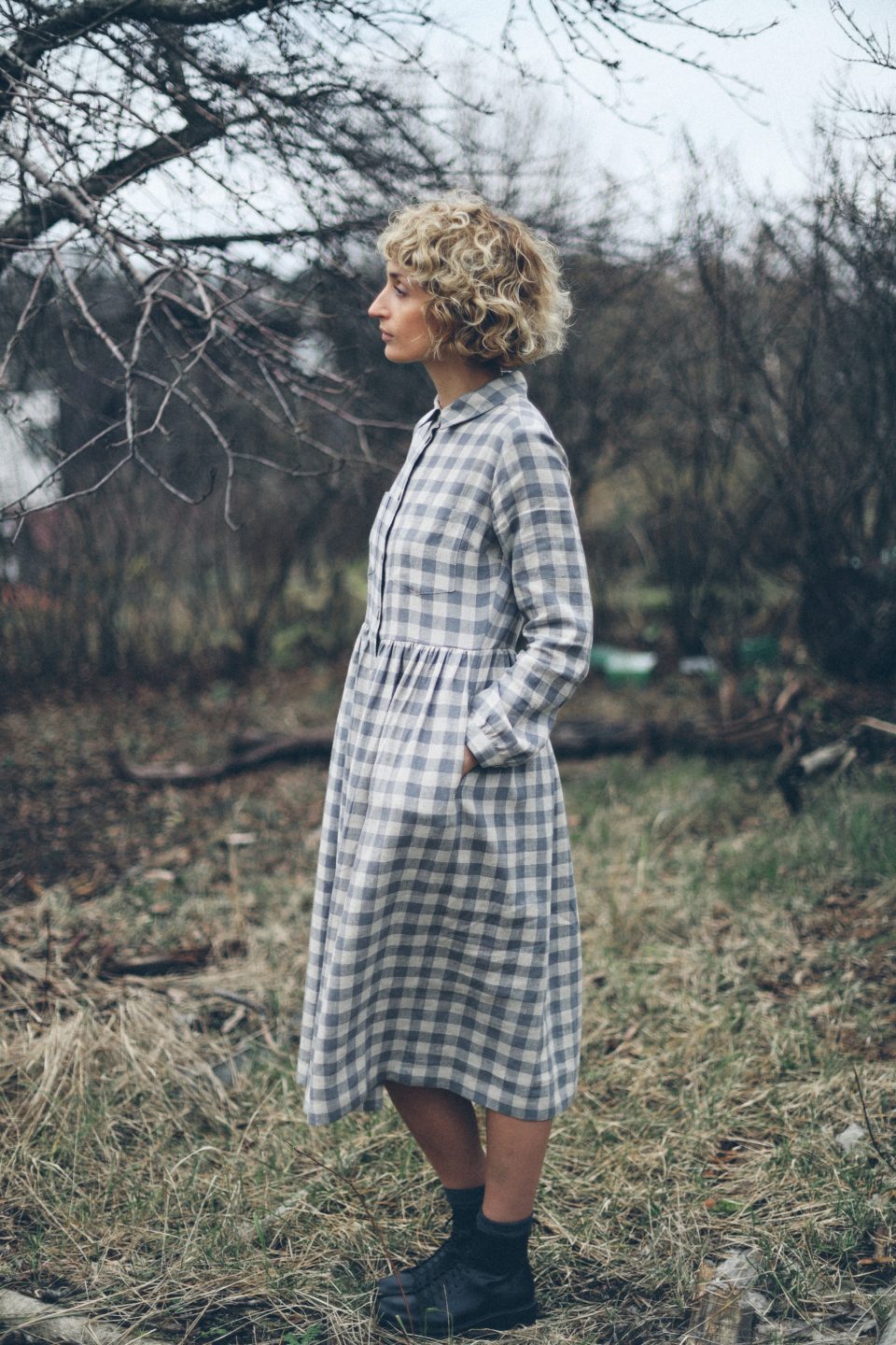Linen button up MIDI dress - Image 2