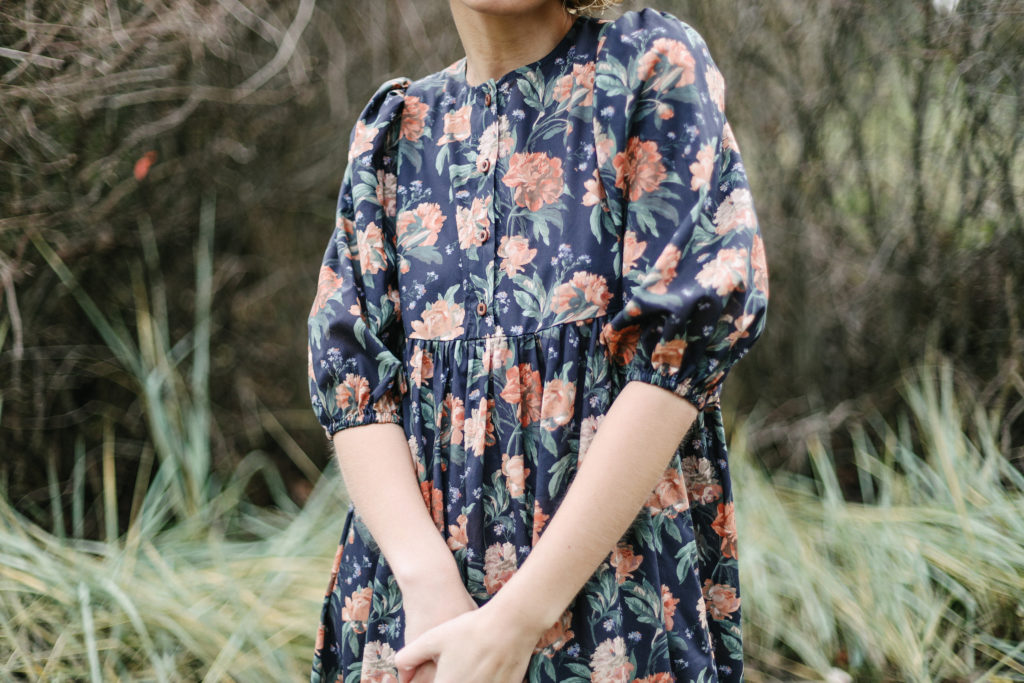 Boho puffy sleeve peplum dress - Image 3
