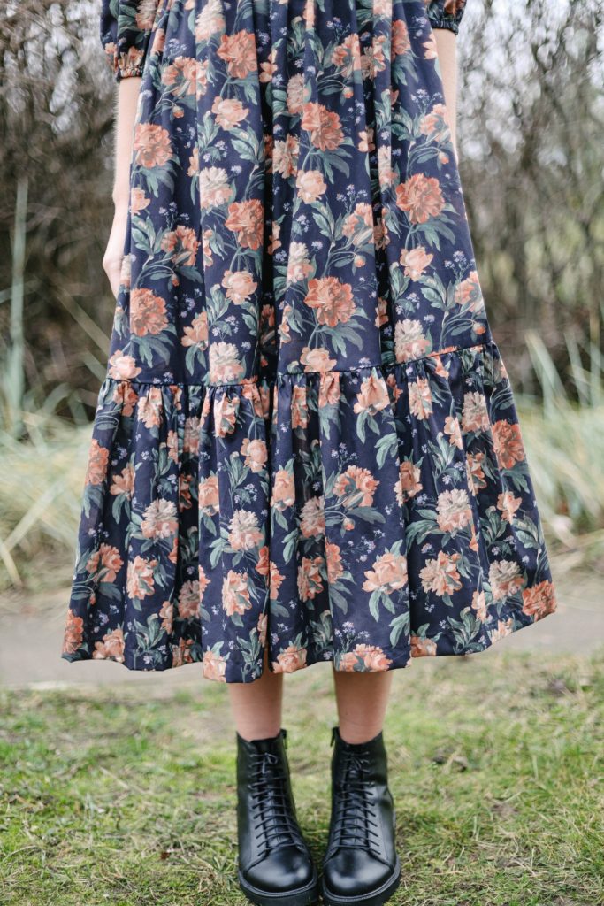 Boho puffy sleeve peplum dress - Image 4