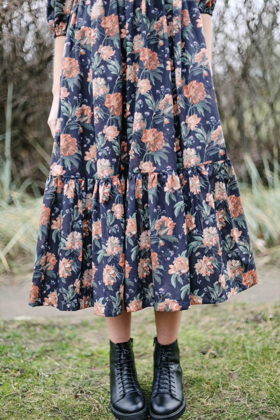 Boho puffy sleeve peplum dress - Image 4