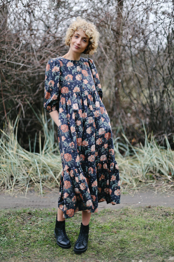 Boho puffy sleeve peplum dress - Image 1