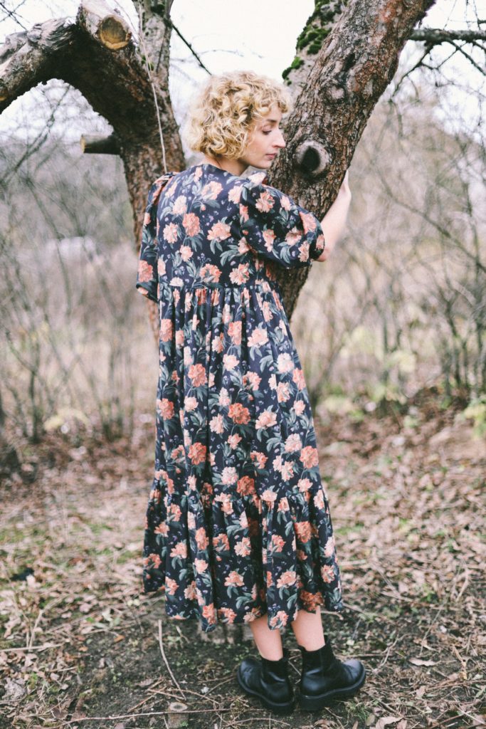 Boho puffy sleeve peplum dress - Image 2