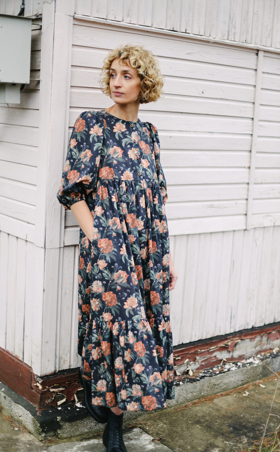 Boho puffy sleeve peplum dress - Image 5