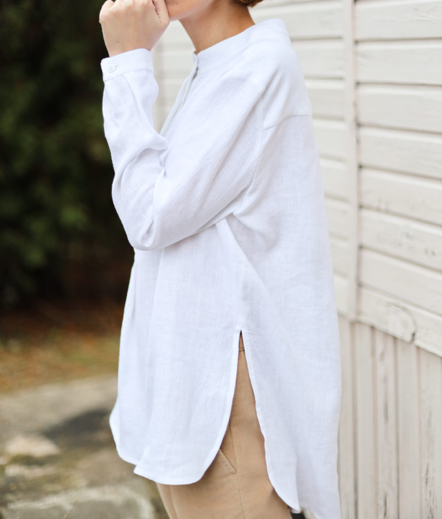 Linen mandarin collar shirts - Image 1