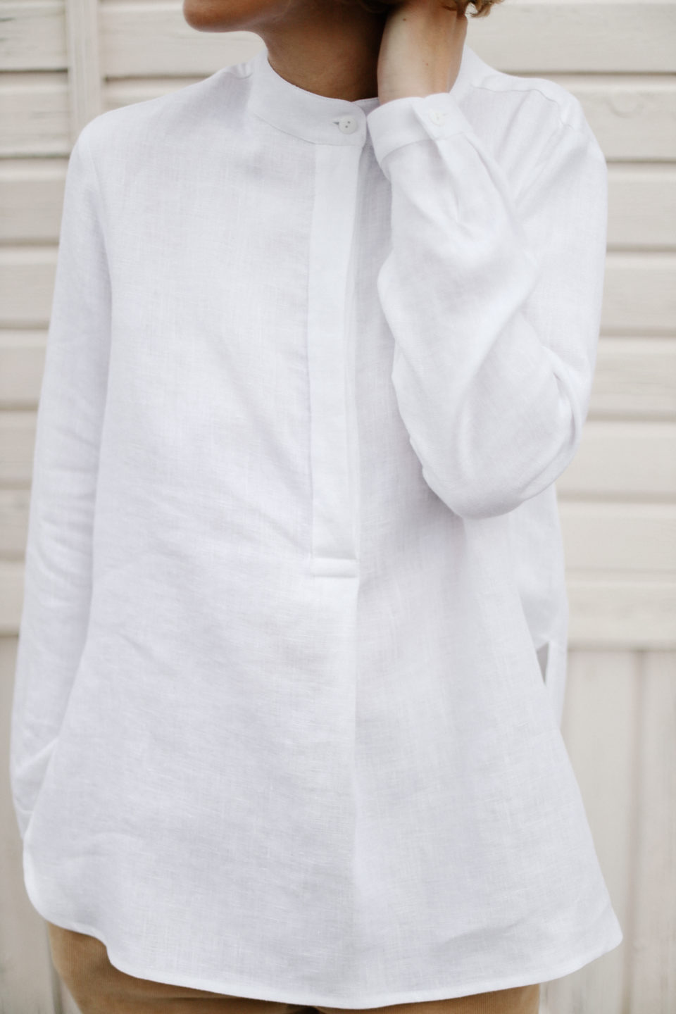 Linen mandarin collar shirts - Image 2