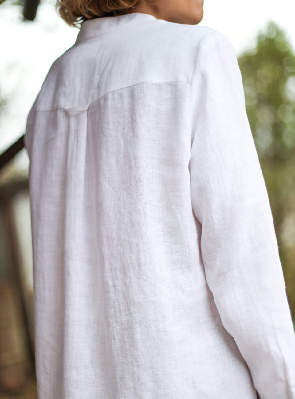 Linen mandarin collar shirts - Image 3