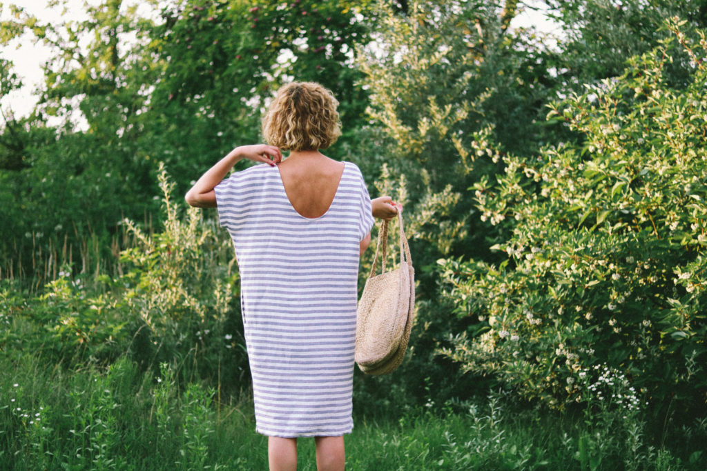 Open Back Linen Tunic Dress