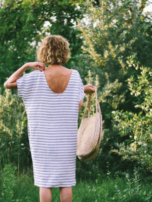 Open Back Linen Tunic Dress