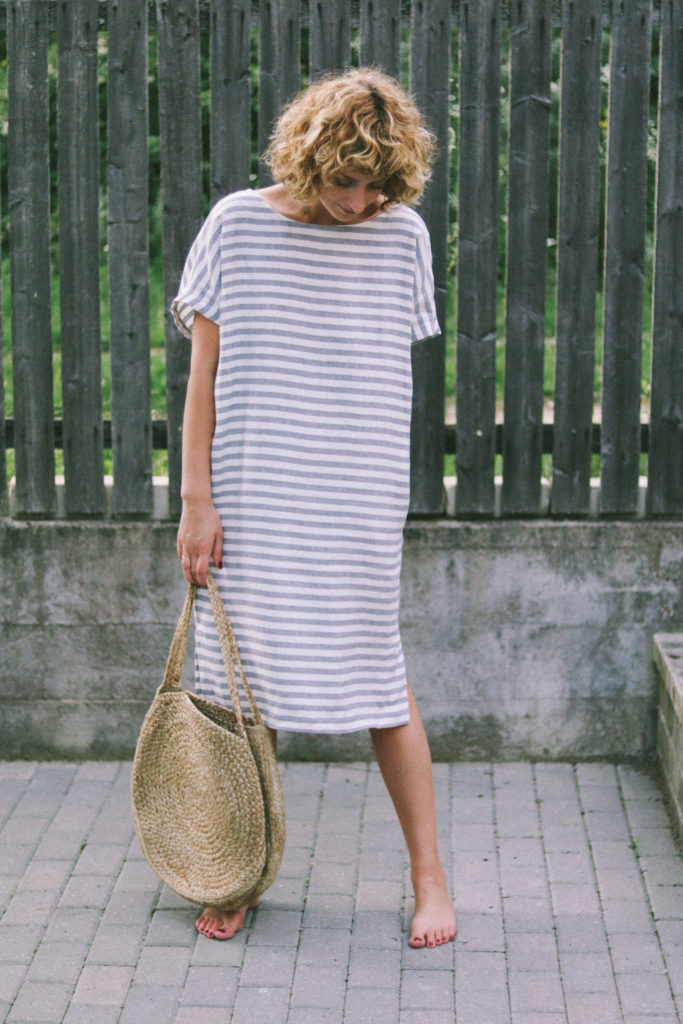 Open Back Linen Tunic Dress - Image 1