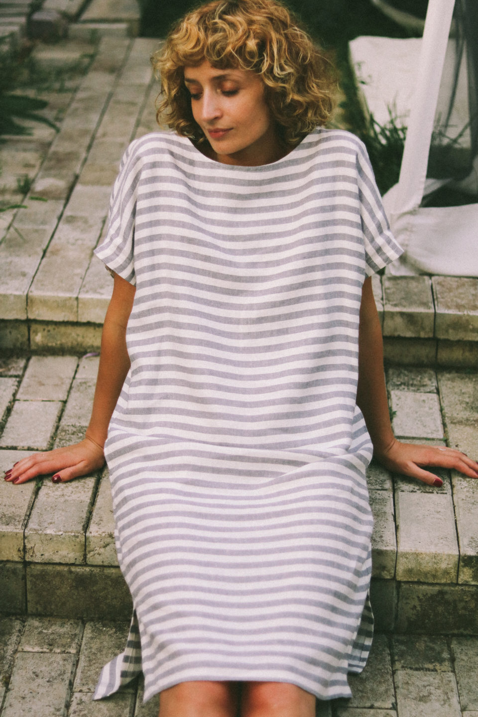 Open Back Linen Tunic Dress - Image 2