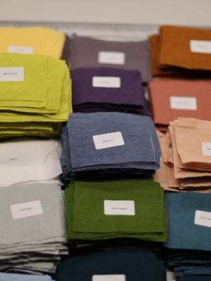 Linen fabric samples