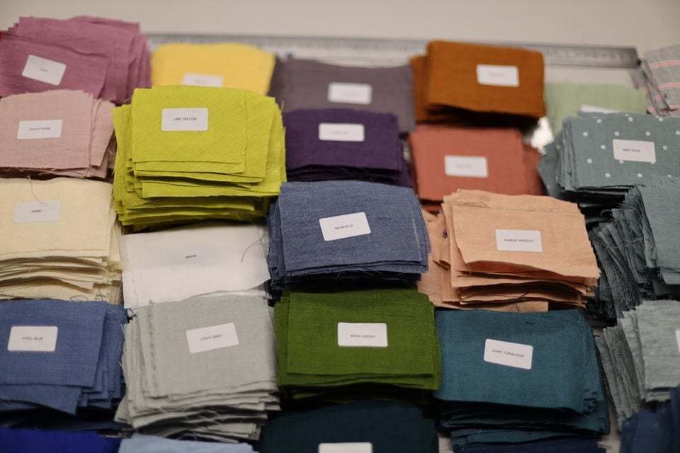 Linen fabric samples