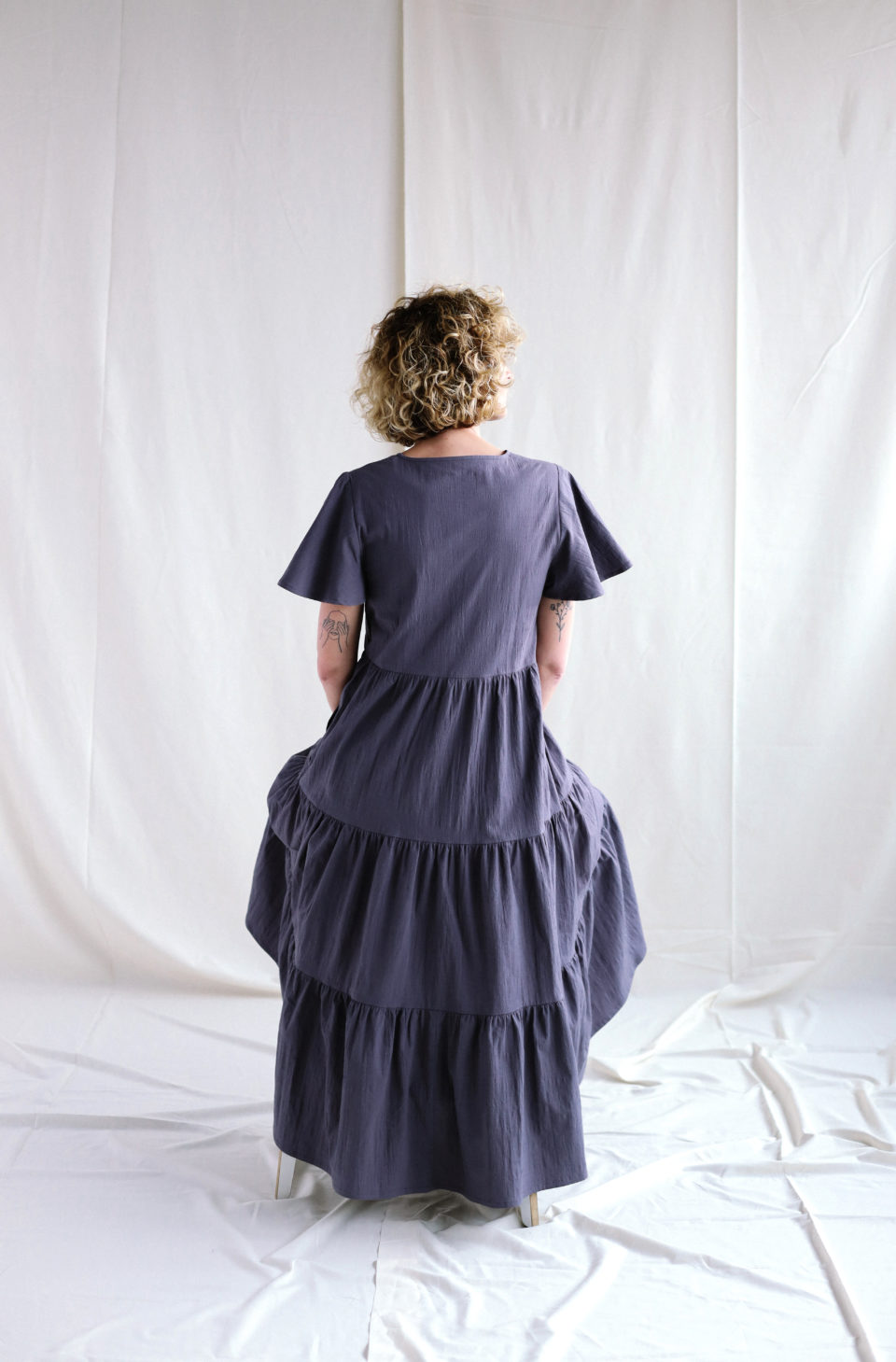 Loose ruffle Maxi cotton dress - Image 2