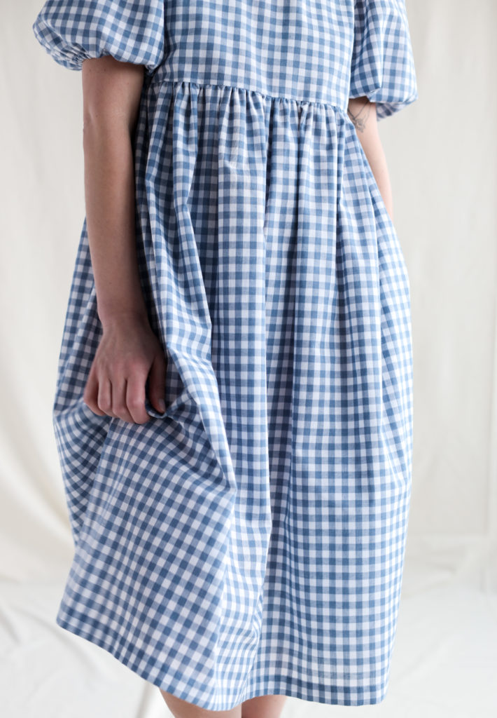 Puffy sleeve check dress - Image 4