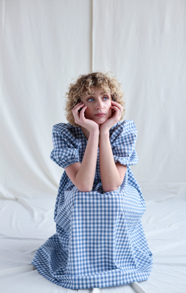 Puffy sleeve check dress - Image 3