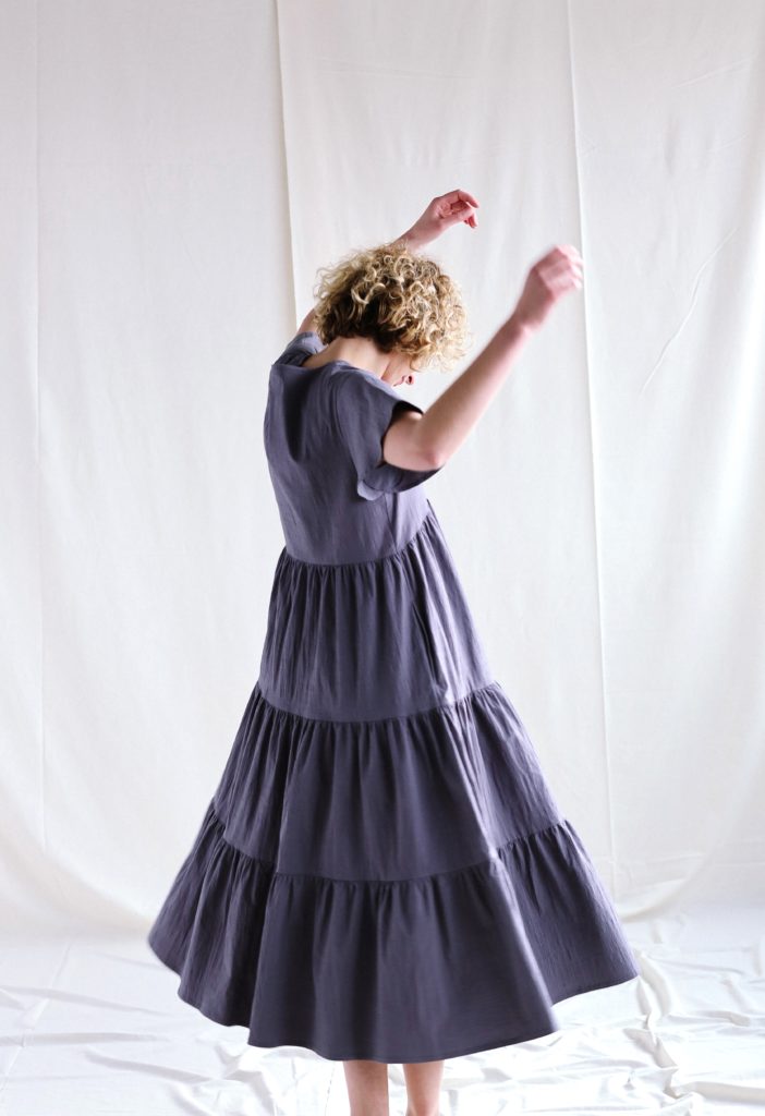 Loose ruffle Maxi cotton dress | Dress | Sustainable clothing | OffOn clothing