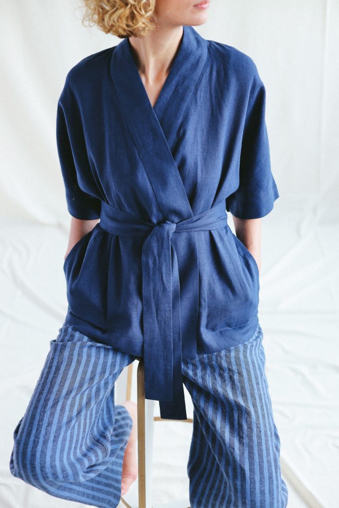 Loose linen wrap jacket - Image 4