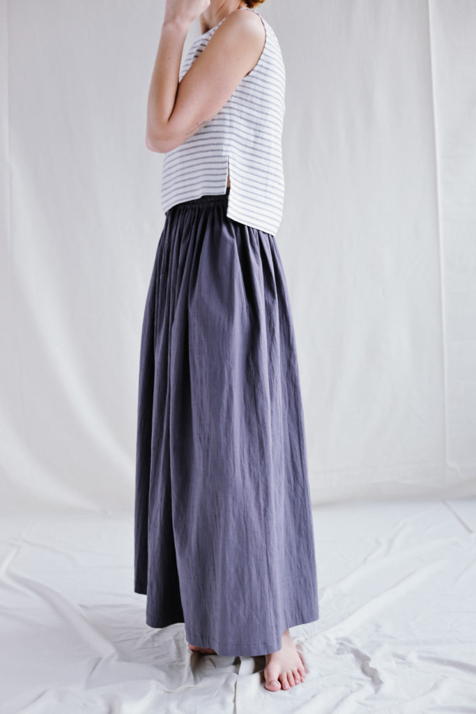 A-line Maxi crinkle cotton skirt - Image 1