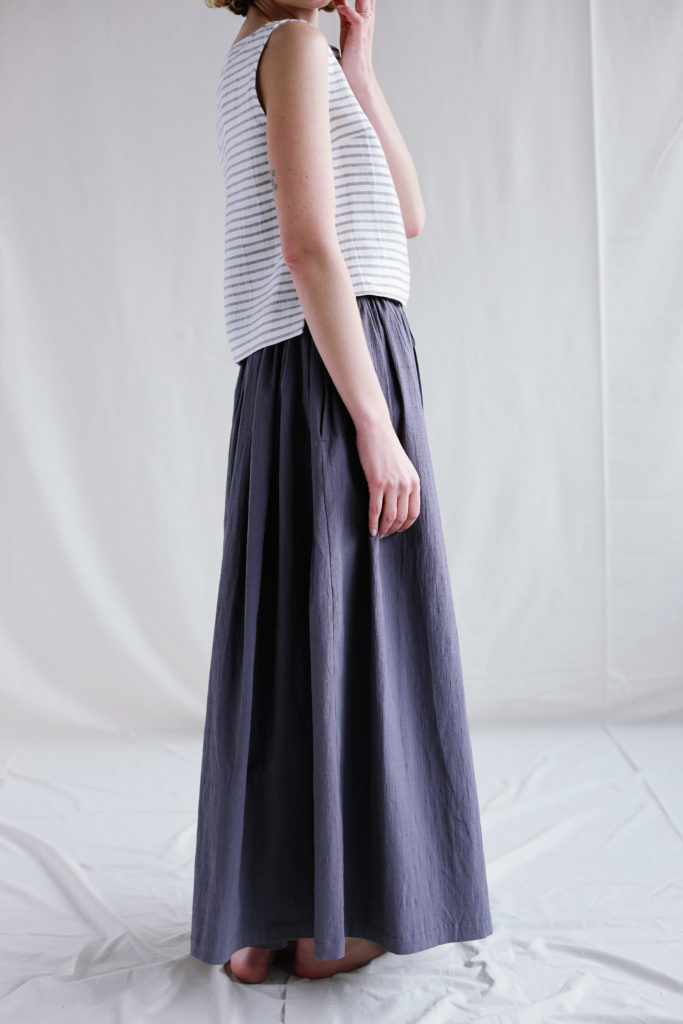 A-line Maxi crinkle cotton skirt