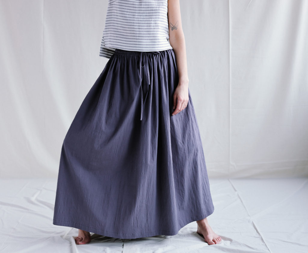 A-line Maxi crinkle cotton skirt - Image 3