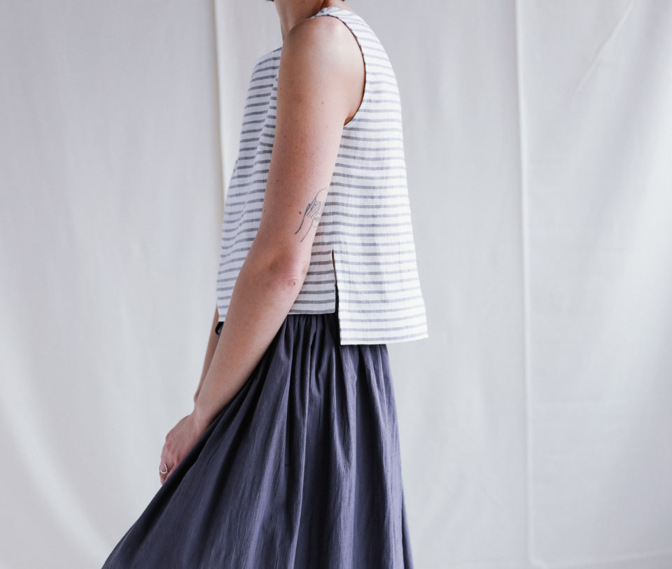 A-line Maxi crinkle cotton skirt - Image 4