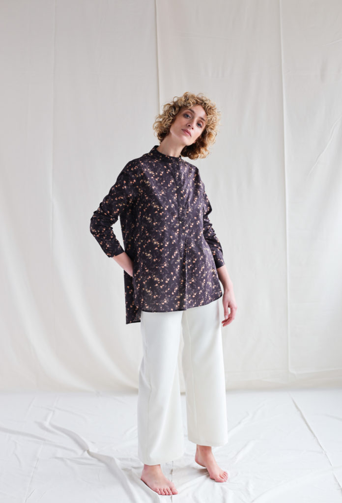 Mandarin collar blouse in Tana Lawn cotton - Image 3