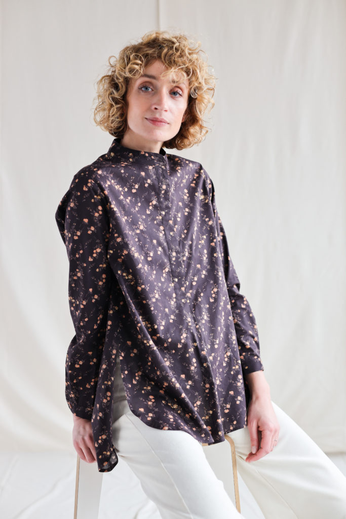 Mandarin collar blouse in Tana Lawn cotton - Image 4