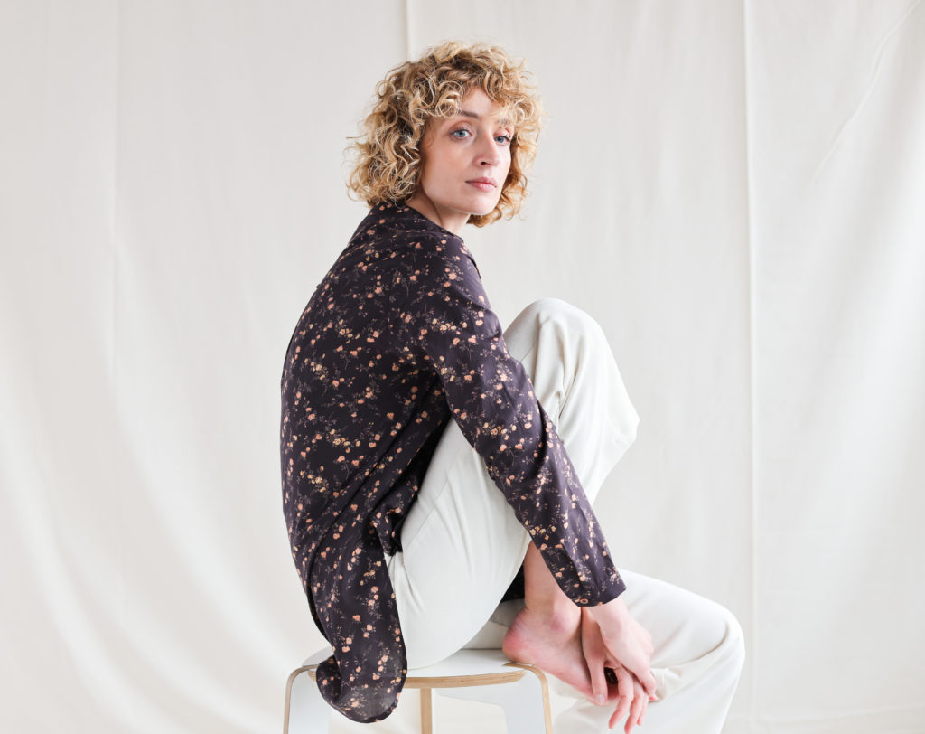 Mandarin collar blouse in Tana Lawn cotton - Image 5