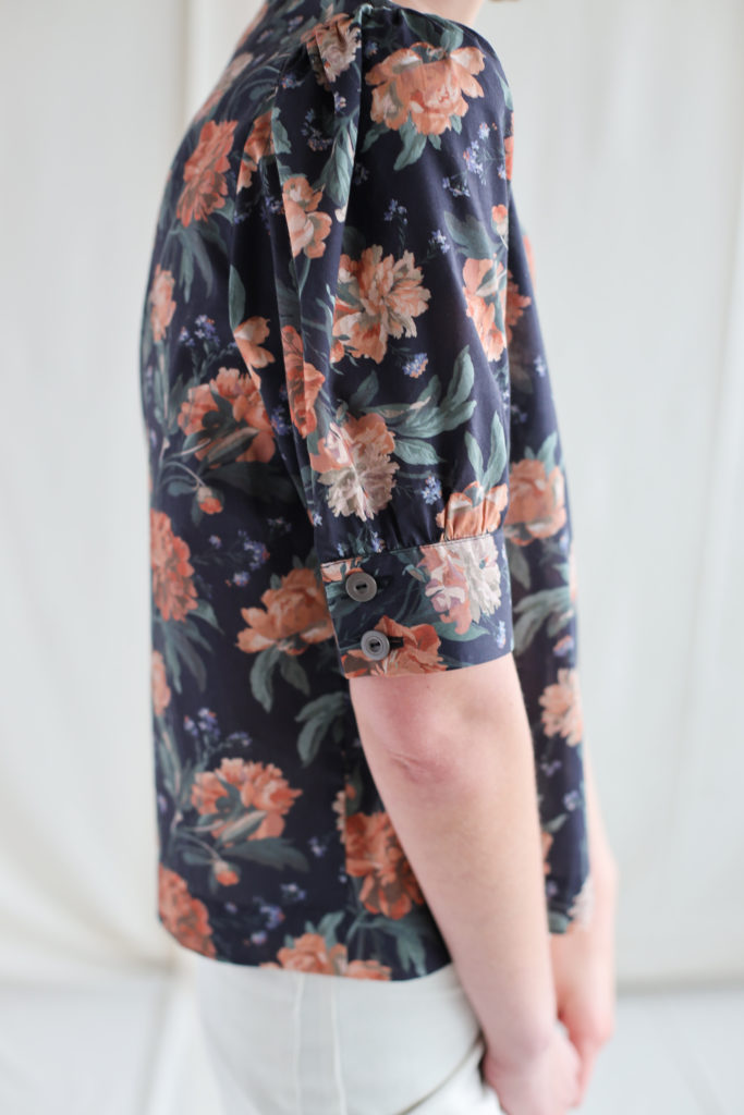 Floral V-neck cotton blouse - Image 3