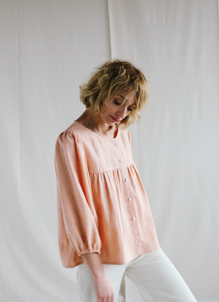 Linen puff sleeve top - Image 2