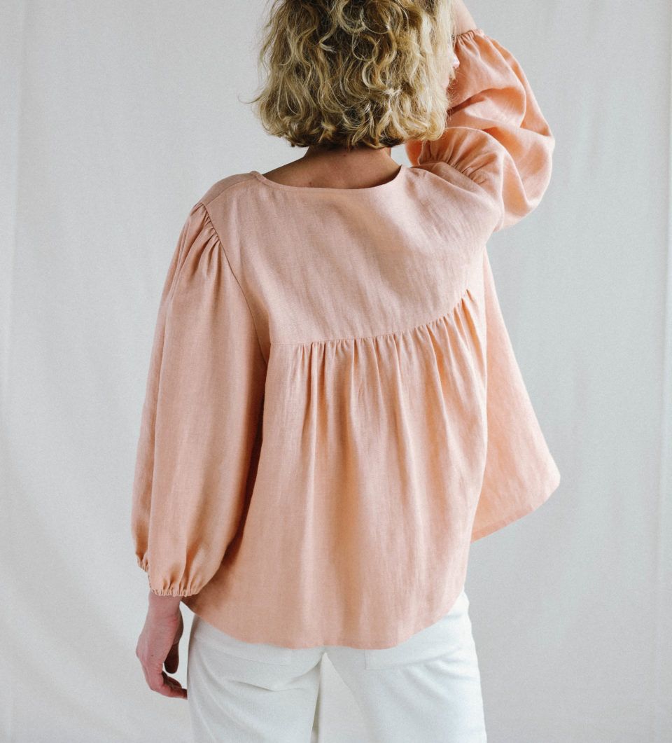 Linen puff sleeve top - Image 3