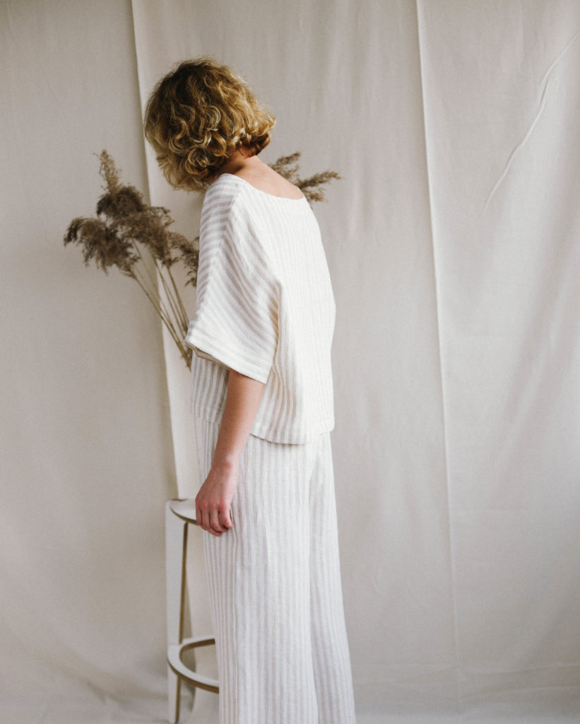 Oversized linen blouse and wide leg pants set - Image 3