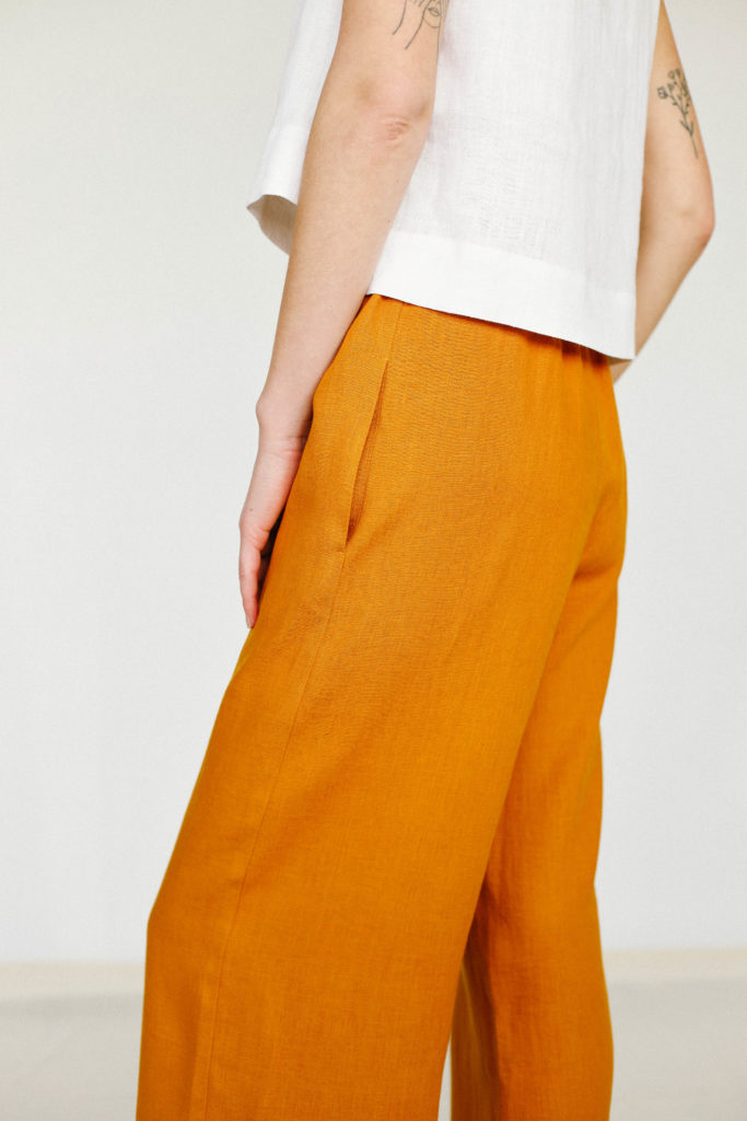 Wide leg linen culottes - Image 2