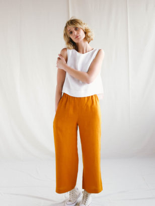 Wide leg linen culottes