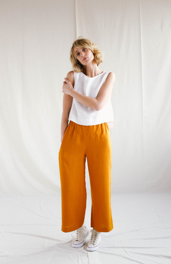 Wide leg linen culottes