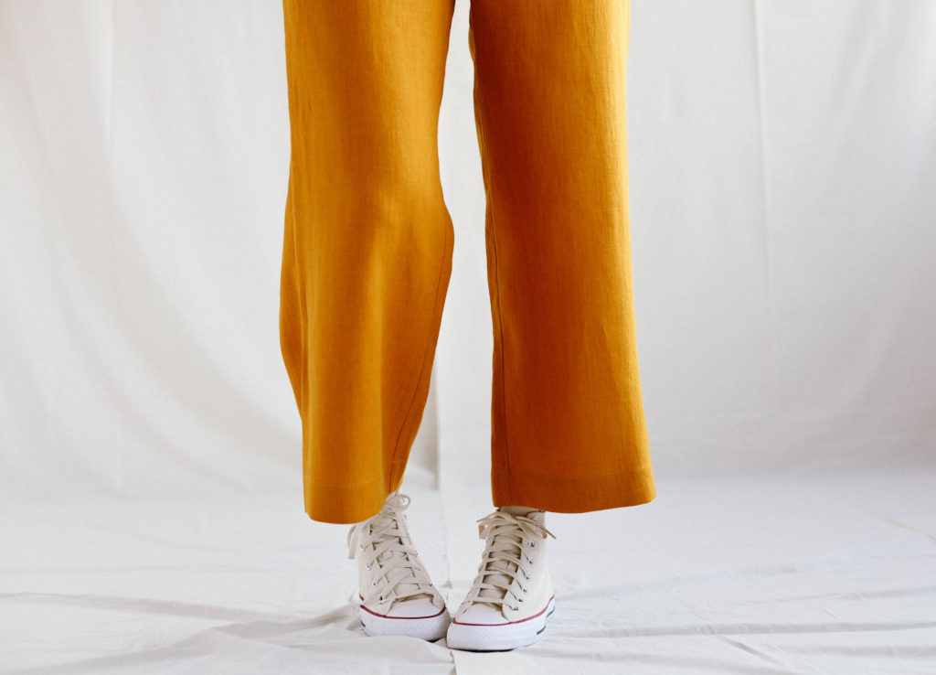 Wide leg linen culottes - Image 3