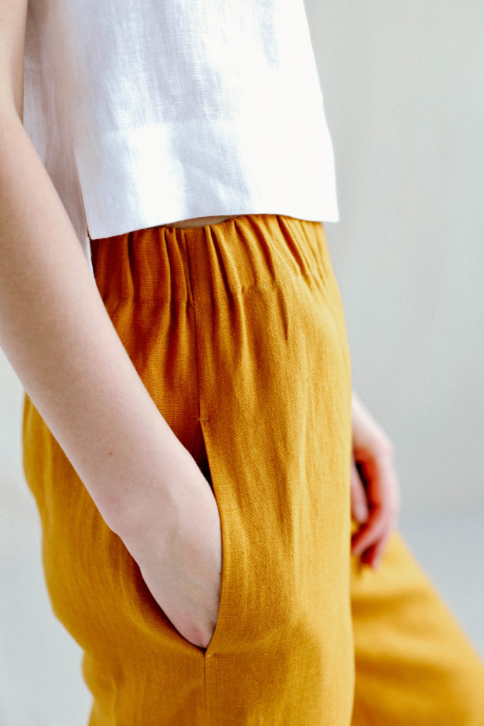 Wide leg linen culottes - Image 5