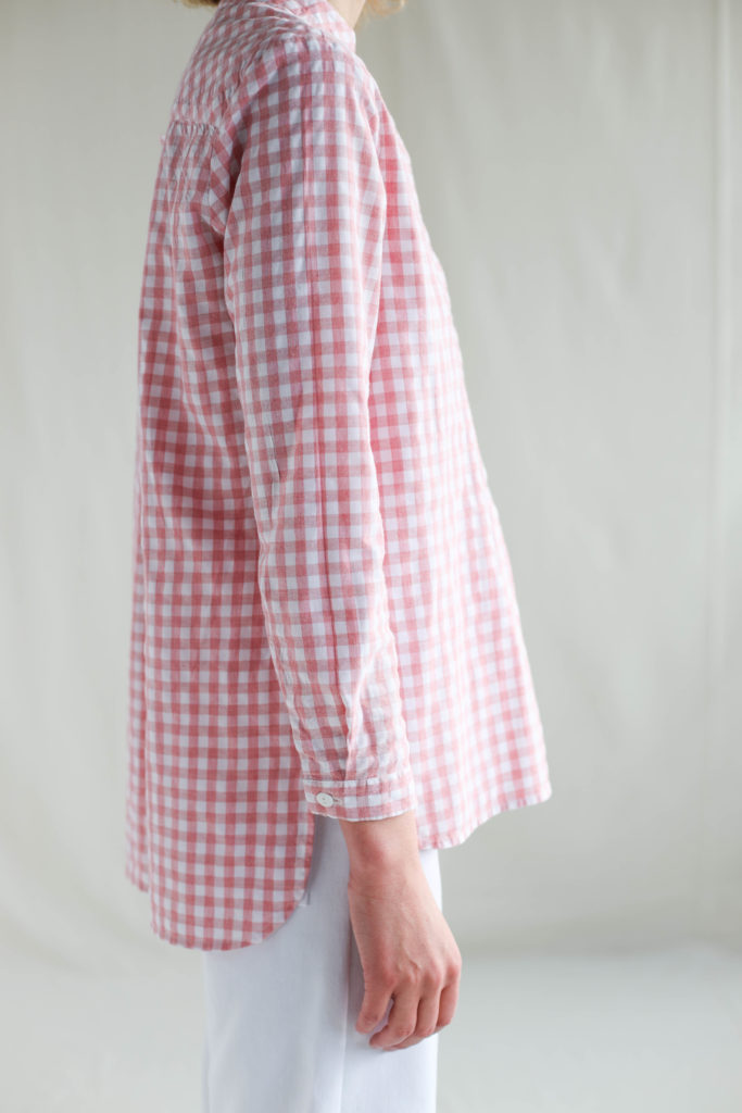 Gingham long sleeve grandad collar shirts - Image 4