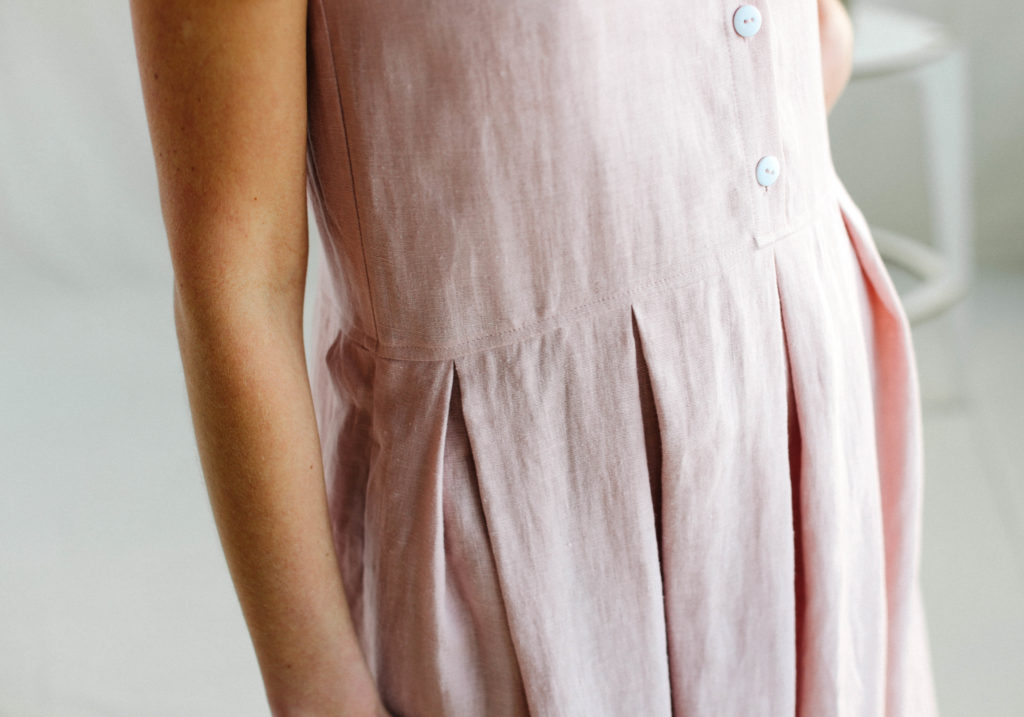 Linen Pleated Skirt Shirt Dress - Image 4
