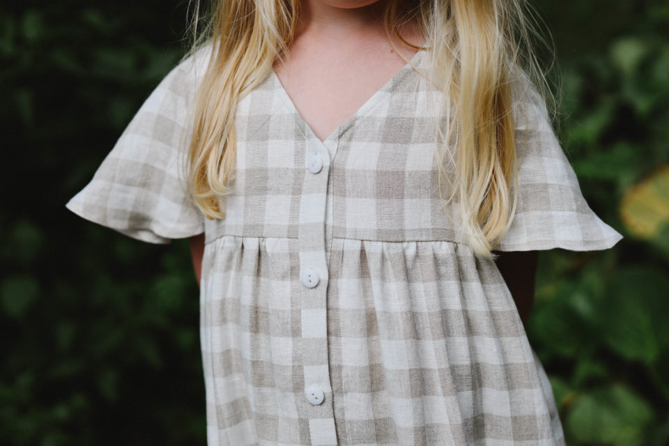 Girls linen tiered dress - Image 2