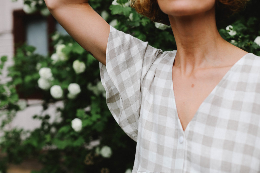 Tiered Maxi linen check dress - Image 5