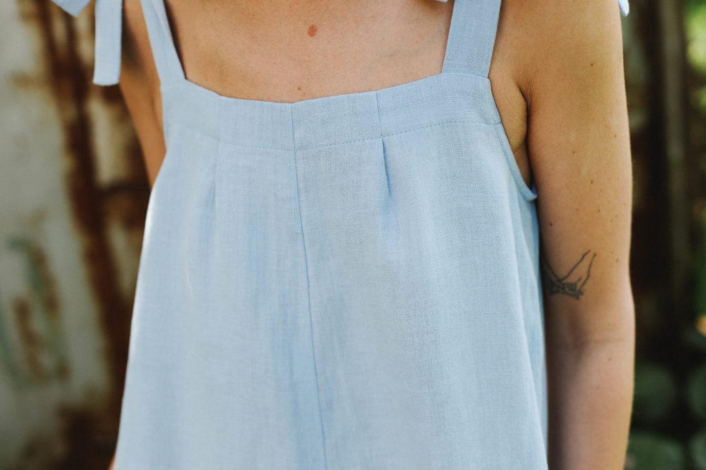 Linen adjustable tie-strap playsuit - Image 3