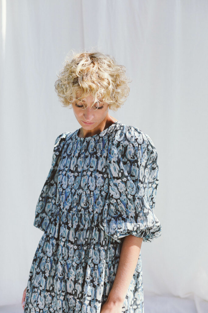 Empire waist ruffled skirt cotton dress MAJESTY - Image 4