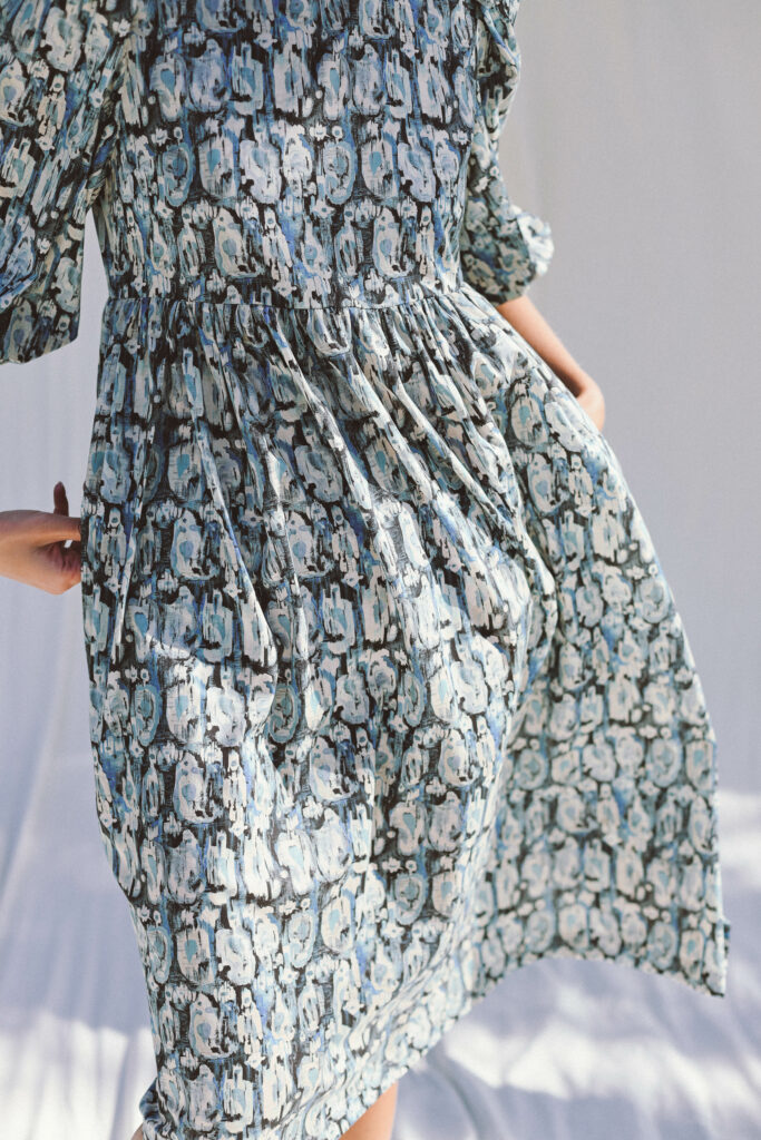 Empire waist ruffled skirt cotton dress MAJESTY - Image 3