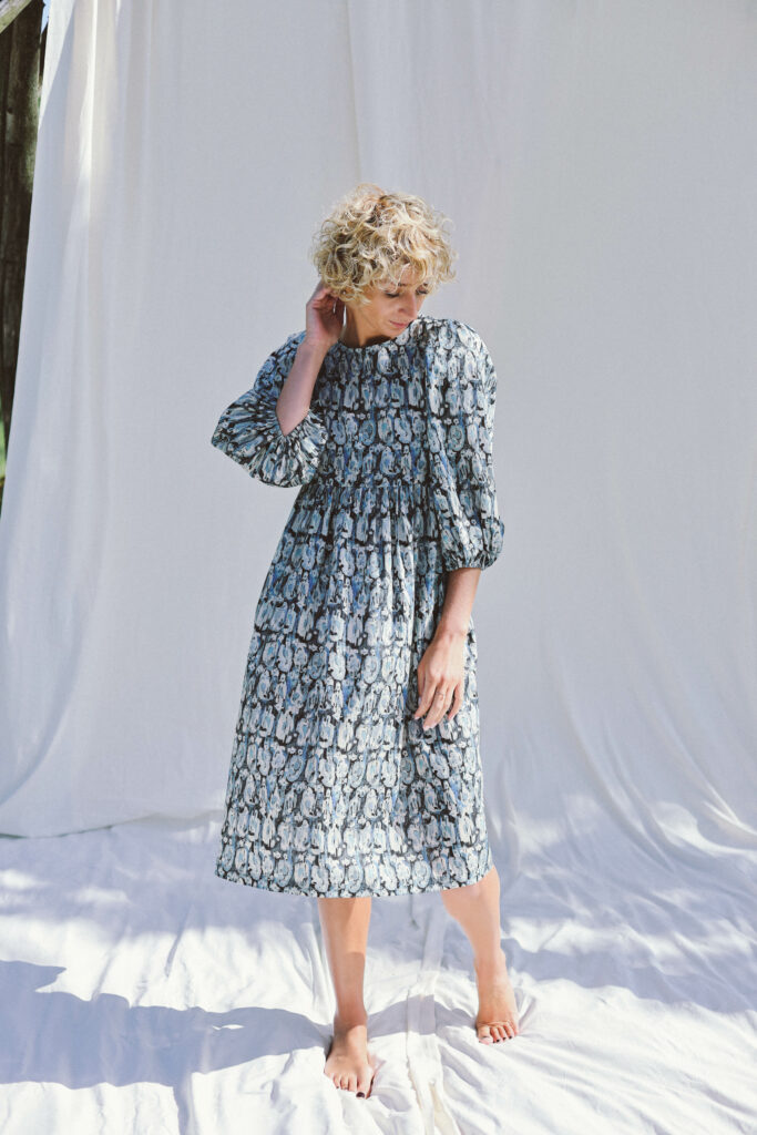 Empire waist ruffled skirt cotton dress MAJESTY - Image 2