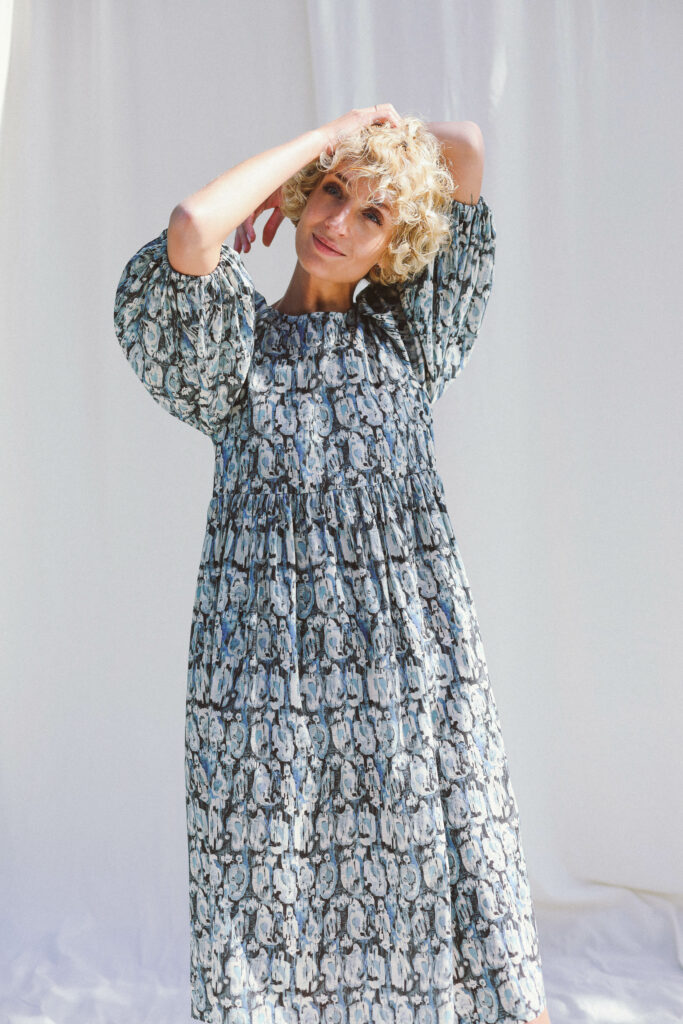 Empire waist ruffled skirt cotton dress MAJESTY - Image 1