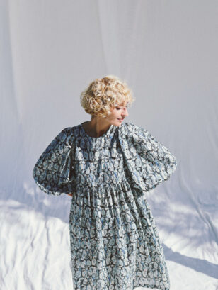 Empire waist ruffled skirt cotton dress MAJESTY | Dress | Sustainable clothing | OffOn clothing
