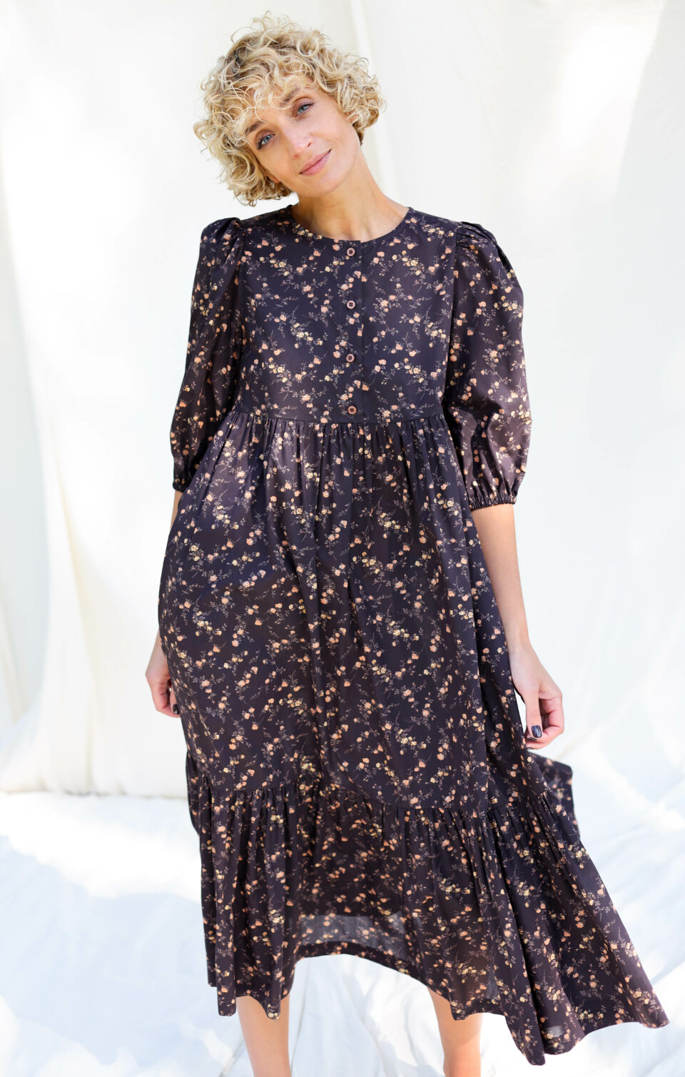 Maxi flower print cotton dress - Image 2