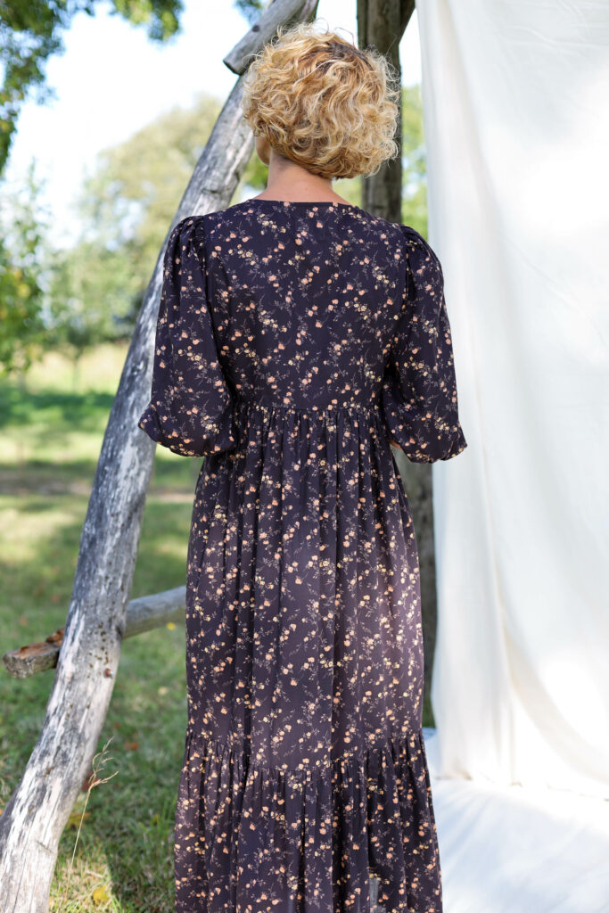 Maxi flower print cotton dress - Image 3